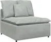 vidaXL Modulares Sofa mit Kissen Samt Hellgrau Produktbild-Vorschau 4