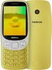 A yellow Nokia 3210 (2024) phone is shown from the front and back.