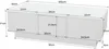A diagram of a white rectangular coffee table with dimensions indicated. Produktbild-Vorschau