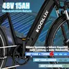 Close-up of an electric bicycle frame with marketing text and graphics. Produktbild-Vorschau