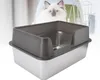 Edelstahl Katzentoilette, große offene Metalltoilette mit Produktbild-Vorschau 2