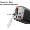 67W GaN Schnellladegerät Kompatibel mit LED, 3-Port USB C Produktbild-Vorschau 5
