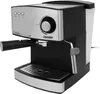 A black and silver espresso machine is shown against a white background. Produktbild-Vorschau