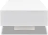 A white coffee table is shown from the front, with a shadow underneath. Produktbild-Vorschau