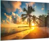 Bilder auf glas - Meer Strand Palme - 100x70cm - Glasbilder Produktbild-Vorschau 1
