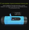A blue portable Bluetooth speaker with its ports covered by a flap, against a black background. Produktbild-Vorschau