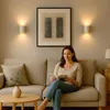 SSC-LUXon TUANI 2er Set Wandlampe Innen weiß gold - moderne Produktbild-Vorschau 2