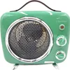 A green vintage-style electric heater with a chrome grille and controls, shown from the front on a white background. Náhled obrázku produktu