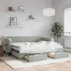 vidaXL Rozkládací postel se zásuvkami Světle šedá 90x200 cm Náhled obrázku produktu 2