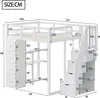 MODFU Hochbett Kinderbett 140x200cm mit Rausfallschutz und Produktbild-Vorschau 7