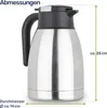 A stainless steel insulated carafe with dimensions indicated. Produktbild-Vorschau