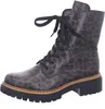 A single brown boot with a leopard print pattern and black laces is shown against a white background. Voir les images du produit