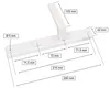 A white door handle set with dimensions indicated by measurement lines and text. Produktbild-Vorschau