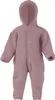 A baby overall with a hood and wooden buttons. Produktbild-Vorschau