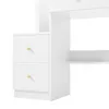 A close-up view of a white vanity table with two drawers and gold knobs. Produktbild-Vorschau