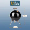 Vilde | Kotlový gril na drevené uhlie s vekom - 31x31x41 cm Náhľad obrázku produktu 5