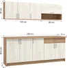 Homestyle4u Küche Modern Holz Eiche Küchenzeile ohne Geräte Produktbild-Vorschau 3
