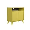 A yellow cabinet with two doors and a shelf above, standing on four legs. Anteprima dell’immagine prodotto