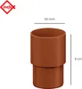 INEFA Fallrohr Verbinder, PVC DN50 / 50mm Braun Produktbild-Vorschau 2