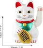 A white Maneki-neko cat figurine with a gold coin. Produktbild-Vorschau