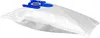 A white vacuum cleaner bag with a blue plastic connector. Produktbild-Vorschau