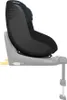 A black Maxi-Cosi car seat is shown attached to a gray base, isolated on a white background. Produktbild-Vorschau
