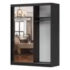 Schwebetürenschrank Kleiderschrank 150 cm Schwarz/Sonoma Produktbild-Vorschau 4