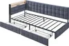 OKWISH Lit Banquette 90x200 cm, lit simple avec 2 tiroirs Voir les images du produit 7