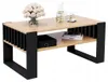 Couchtisch Mit Lamellen 90x50 Artisan/Schwarz Loft Modern Produktbild-Vorschau 1