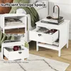 Comodino KOMFOTTEU bianco, comodino con cassetto e ripiano Anteprima dell’immagine prodotto 3