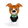 A plush toy dog standing on a white background. Produktbild-Vorschau