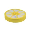 A yellow circular filter with white mesh sections, isolated on a white background. Produktbild-Vorschau