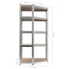 Regał Magazynowy, Srebrny, 90X90X180 Cm, Stal I Mdf Podgląd zdjęcia produktu 7