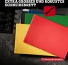 A stack of colorful cutting boards is shown, with text overlaying the top. Produktbild-Vorschau