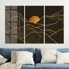 DEQORI Glasbild Echtglas 3x50x100 cm 'Goldenes Linien Produktbild-Vorschau 4