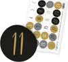 itenga 24x Zahlensticker Z52 Schlicht Schwarz Weiß Gold Produktbild-Vorschau 1