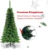 A marketing image for a Christmas tree, showing the tree itself and a close-up of its branches, along with descriptive text. Voir les images du produit