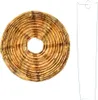 A round, flattened paper lantern with a concentric ring pattern and a wire frame for hanging. Produktbild-Vorschau