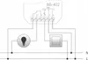 Wiring diagram for a BIS-402 bistable relay. Podgląd zdjęcia produktu