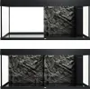 Two identical aquarium backgrounds are shown side-by-side against a white background. The backgrounds are designed to look like natural rock formations. Anteprima dell’immagine prodotto