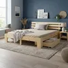 Homestyle4u Dřevěná postel 180x200 Dvoulůžko se 2 úložnými Náhled obrázku produktu 21