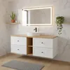 Rodan | Mobile Sottolavabo - Bianco e Marrone - 140 cm - Anteprima dell’immagine prodotto 2