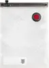 A close-up view of a white vacuum seal bag with a red valve and a black clip at the top. Náhľad obrázku produktu