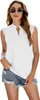 ASKSA Damen Ärmellos T-Shirt Elegant Bluse V-Ausschnitt Produktbild-Vorschau 1