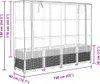 A diagram showing the dimensions of a raised garden bed with a greenhouse cover. Podgląd zdjęcia produktu