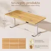 A desk with dimensions and feature callouts. Podgląd zdjęcia produktu