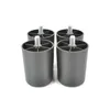 Four black furniture feet are arranged in a group on a white background. Voir les images du produit