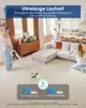 A modern living room with people using a cordless vacuum cleaner. Produktbild-Vorschau