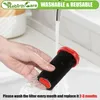 A hand washing a filter under a faucet. Produktbild-Vorschau