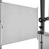 A close-up view of a gray awning or screen attached to a black pole with mounting hardware. Náhled obrázku produktu